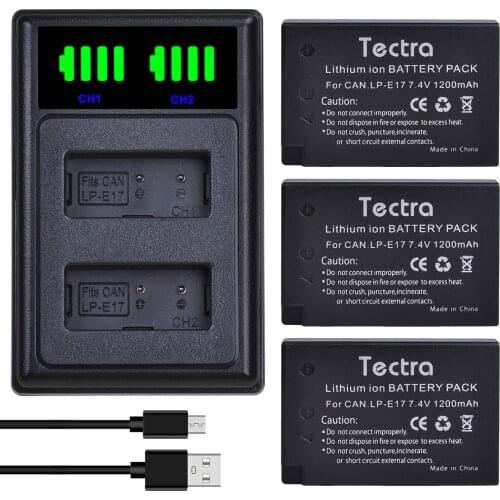 1200mAh LPE17 LP E17 LP-E17 Batteries+LCD USB Dual Charger for Canon EOS 200D M3 M6 750D 760D T6i T6s 800D 8000D Kiss X8i Camera