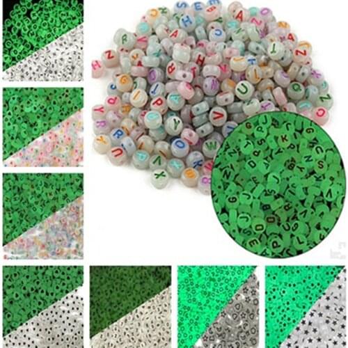 Acrylic Luminous Love Five-pointed Star Letter Scattered Beads DIY Jewelry Accessories50*pcs