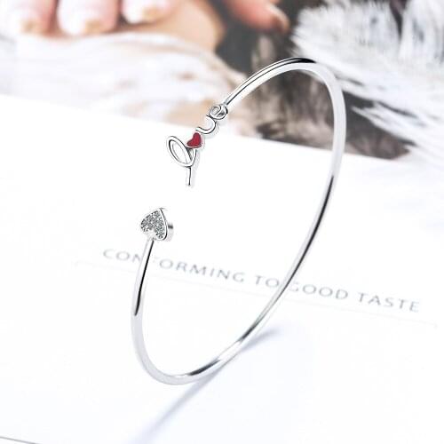 WANGAIYAO bracelet female Japanese style diamond-set simple red love bracelet temperament heart-shaped bracelet jewelry