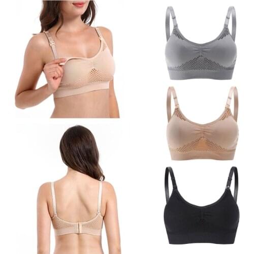 Cross-type Nursing Bra without Steel Ring Double Open Buckle Pregnant Women Breastfeeding Underwear Gathered Anti-sagging Nursin