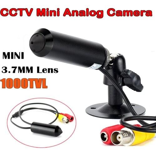 1000TVL HD 3.7mm lens Mini Bullet CCTV Security Camera Surveillance CVBS Analog camera with Bracket