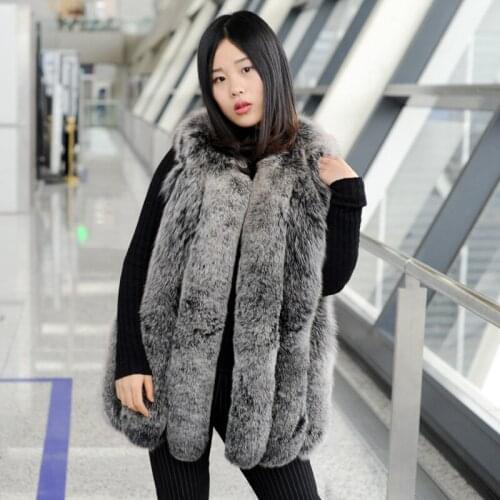 CX-G-B-158D High Quality Luxury Fox Fur Warm Women Coat Vests Winter Fashion furs Womens Coats Jacket Gilet Vest