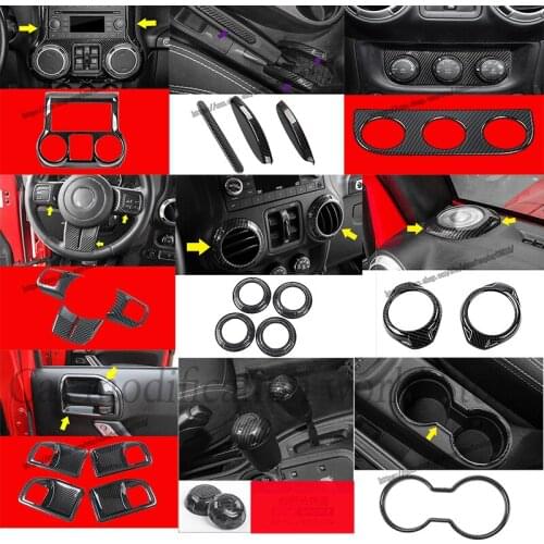 For Jeep Wrangler JK 2011-2017 Carbon fiber style interior Air outlet decoration Covers Trim