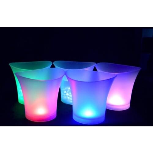 Capacity 5L 7 Colors LED Light Changeable Ice Bucket Champagne Wine Beverage Drinks Beer Ice Cooler Bar Party Tools