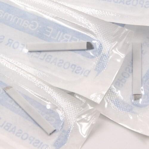 100pcs Microblading Tattoo Needles 12 pins for Microblading Embroidery Pen Pernement Makeup Eyebrow Tattoo Supplies