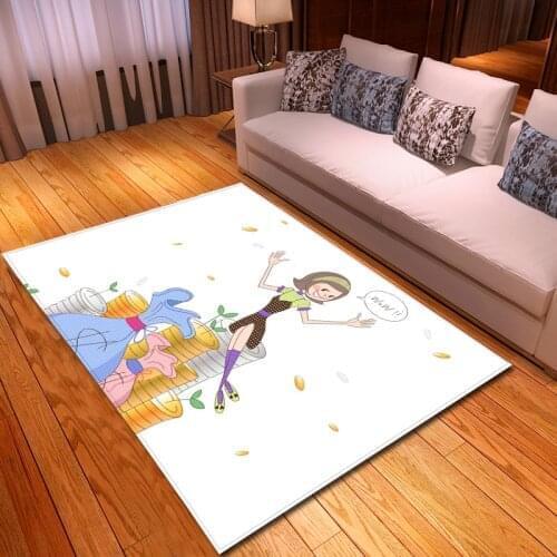 Girls Rug Carpet Soft Flannel Parlor Area Rugs Home Decor Childrens Room Play Mats Carpets for Living Room