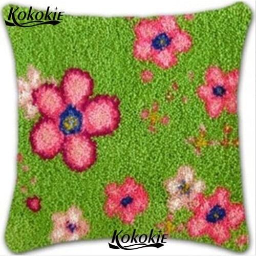 Crocheting Rug Yarn Pillowcase latch hook Cross-stitch Embroidery Set handmade needlework Cushion Mat printed 3d throw pillow