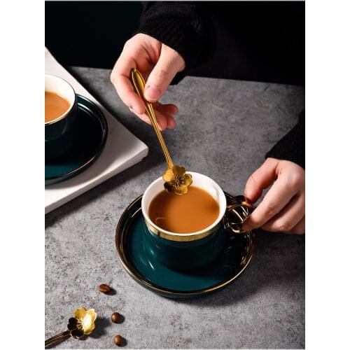 Creative Coffee Mug Ceramic Mugs With Gold Handle Kitchen Accessories Coffee Cup Saucer For Coffee Mug Tea Milk Cake Coffee Mugs