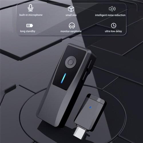 Kebidu Audio Video Recording Mic Gaming Phone Live Mic Mini Wireless Lavalier Microphone Intelligent Noise Reduction Microphone