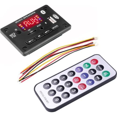 Mp3 Decoder Board FM radio Handsfree Bluetooth 5.0 with Microphone Module Support TF card 3.5mm AUX Input Wireless Audio Receive