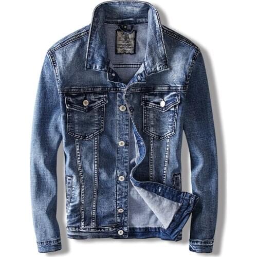 Spring Autumn Fashion Men Denim Jackets Retro Blue Big Size M-5XL Denim Clothing Men Casual Cotton Coats Vintage Outwears Male