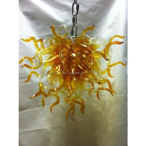 Pure Yellow Hot Sale Blown Glass Modern Acrylic Chandelier