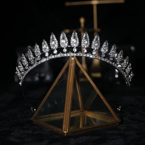 Bridal Crystal Tiaras Bride Baroque Hair Jewelry Rhinestones Party Crowns Women Headpiece Wedding Hair Accessories Wedding Crown