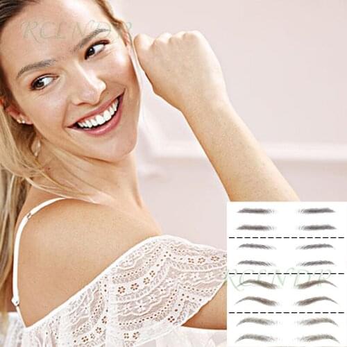 Eyebrow Tattoo Sticker 3D Fake False Eyebrows Long Lasting Super Waterproof Makeup Eye Brow Stickers 4 Styles Cosmetics 03