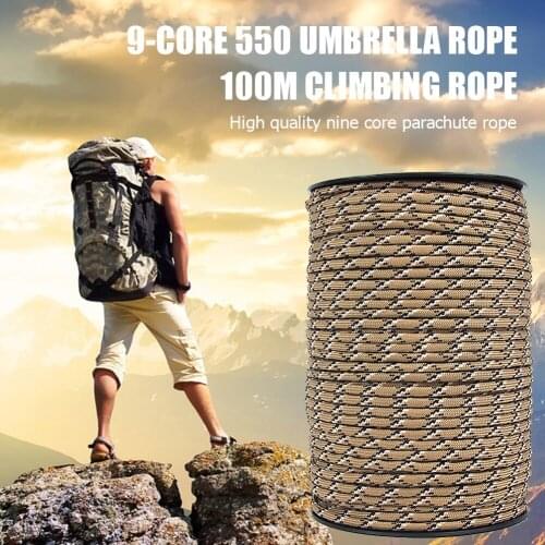 9 Cores Outdoor Cord Camping Survival Umbrella Tent Lanyard Strap Paracord Rope for Survival Parachute Cord Climbing
