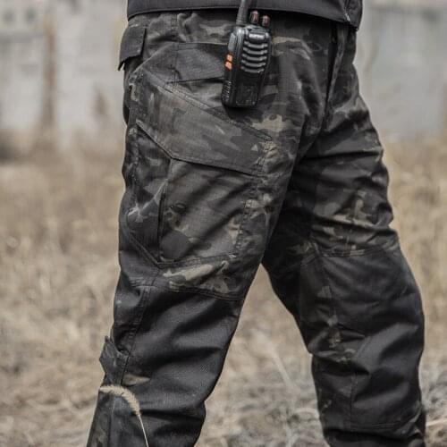 Spring Autumn Army Fan Camouflage Tactics Trousers Loose Multi-pocket Straight Outdoor Hunting Hiking Military Sport Cargo Pants