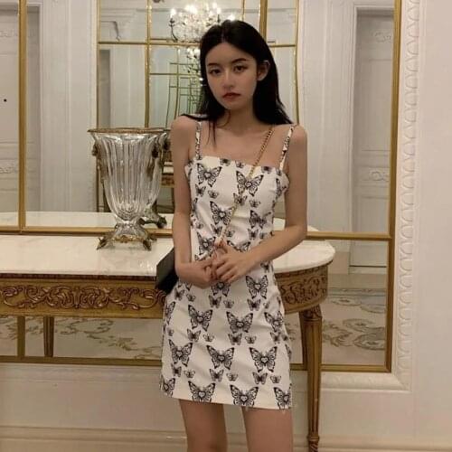 Spring Womens Clothing Retro Hong Kong Style Careful Slim Skinny Skirt Popular Fashion Sexy Off The Shoulder Base Sling Dress