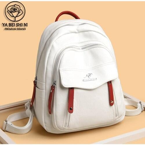 Large Capacity Women Backpack Backpacks Female PU Leather Women Backpack 2021 Large Capacity School Teenage Girls Shoulder Bag