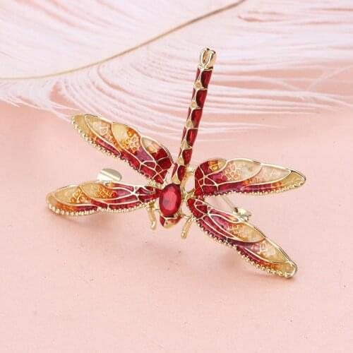 FARLENA Jewelry Fashion Enamel dragonfly Brooch badges on a backpack Crystal Brooches Pins for Women Accessories