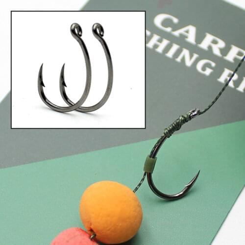 20pcs Carp Fishing Hooks For Carp Feeder Fishing Krank Shank Hook Nickel Barbed Hook Fishhook Hair Carp Rig Fishing Accessories
