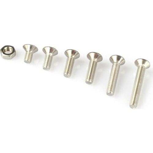 250Pcs/Bag Stainless Steel M3 Cap/Button/Flat Head Screws Set Hex Bolts Nuts Kit