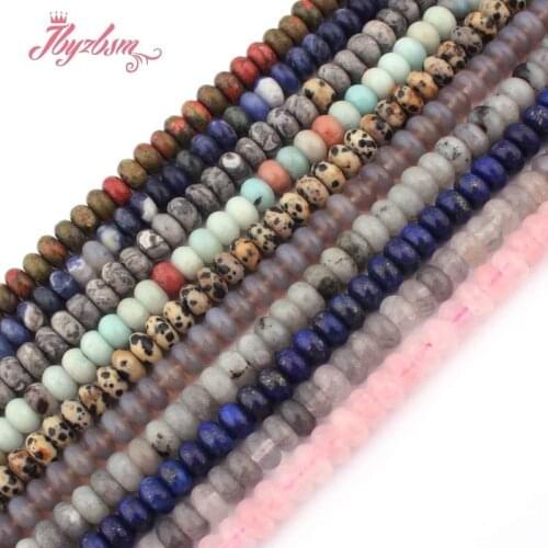 4x8mm Smooth Rondelle Lapis,Amazonite Beads Natural Stone Beads For DIY Necklace Bracelets Jewelry Making 15" Free Shinpping
