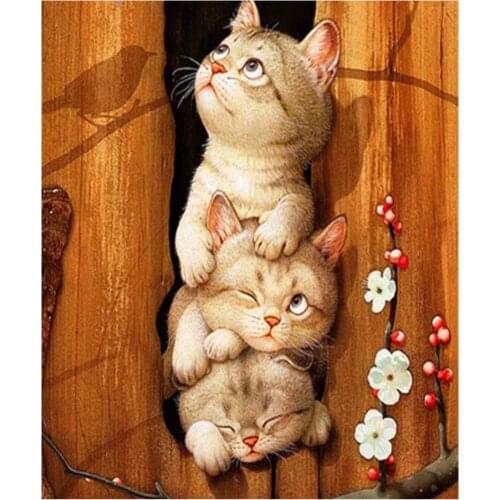 5D DIY Diamond Embroidery Animals Cat Diamond Painting Cats Cross stitch Mosaic Picture with Rhinestones Home Decor Gifts