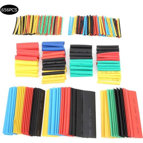 656pcs Waterproof Heat Shrink Tube Wire Wrap Sleeves Data Insulated Cable Protect Sheath High Quality