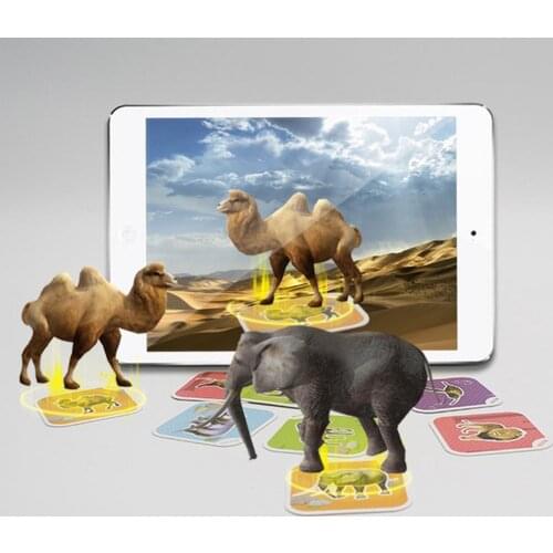 96PCS 4D Learning Card Vivid Animal Interactive Educational Game Fun Learning Word VR Card Early Education Montessori Toys