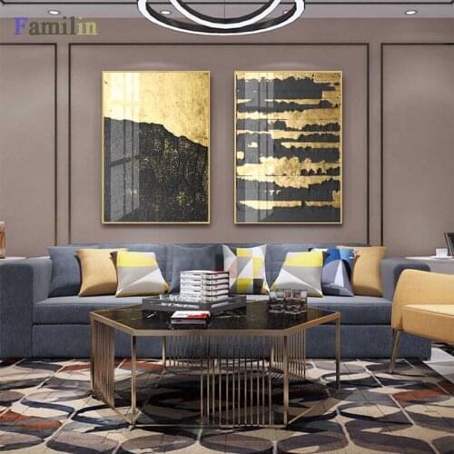 Abstract Yellow And Black Blocks Canvas Painting Fashion Poster Print Strange Thing Wall Art For Living Room Cuadros Home Decor