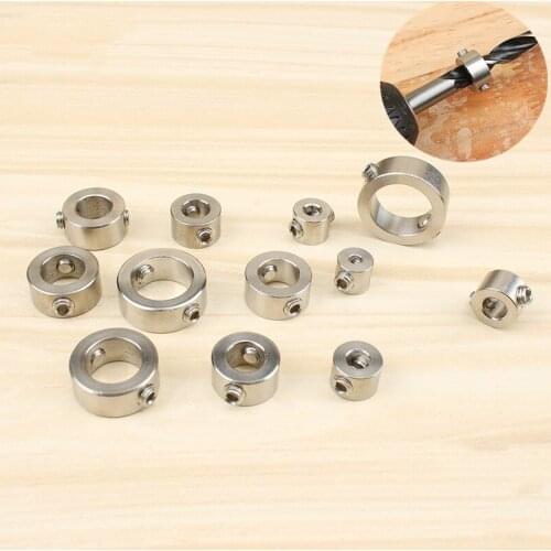 Drill Locator Depth Stop Collars Ring Woodworking Drill Bit Positioner Double-hole Wrench Screws 6-10mm Wood Drill Locator Tool