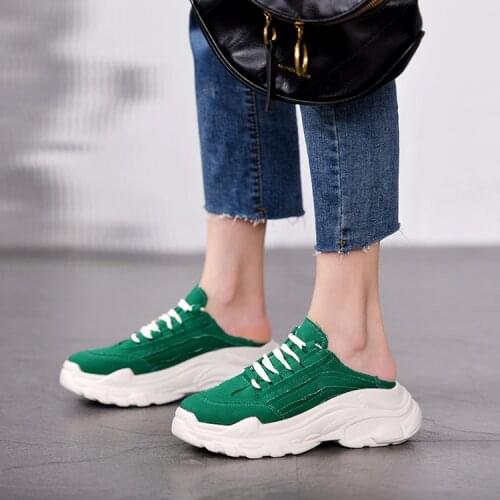 Womens shoes fashion canvas casual shoes womens thick soled lace up platform sports shoes autumn thick soled vulcanized shoes