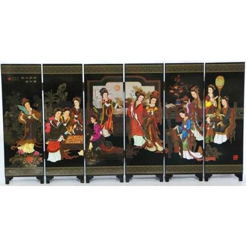 Beautiful dream of twelve big beauty lacquer process small screen with Chinese characteristics