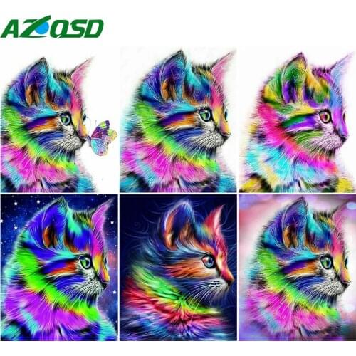 AZQSD 40x50cm Painting By Number Canvas Kits Cat Decor For Home DIY Adult Pictures By Numbers Animal Handpainted Gift