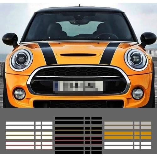 Car Engine Hood Rear Trunk Stripe Sticker Vinyl Decals For Mini Cooper One S JCW R56 R57 R58 F54 F55 F56 Hactchback Accessories