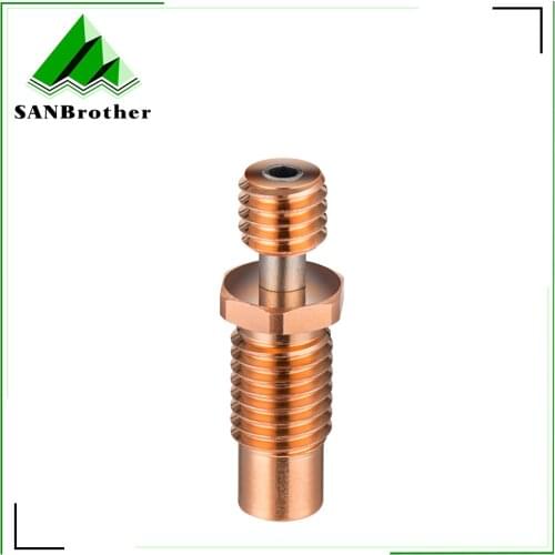 NF V6-Zone Heat Break Copper & Aerospace Materials 3D Printer Nozzle Throat For 1.75mm E3D V6 HOTEND Heater Block