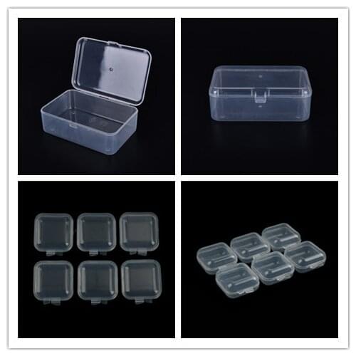 Small Plastic Transparent With Lid Collection Container Case Storage Box