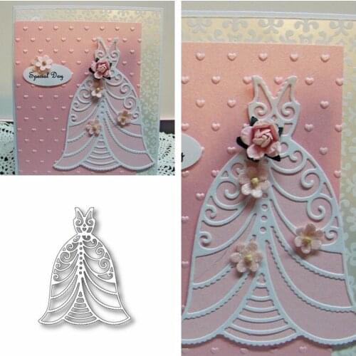Fancy Wedding Dress Die Cuts For Card Making Hollowed Wedding Dress Metal Cutting Dies Stencils Decoration New 2019