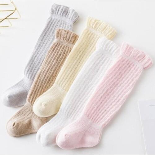 Baby Toddlers Girls Socks Cotton Mesh Breathable Socks Princess Newborn Medium Tube Over Knee High Spanish Style Socks for Girls