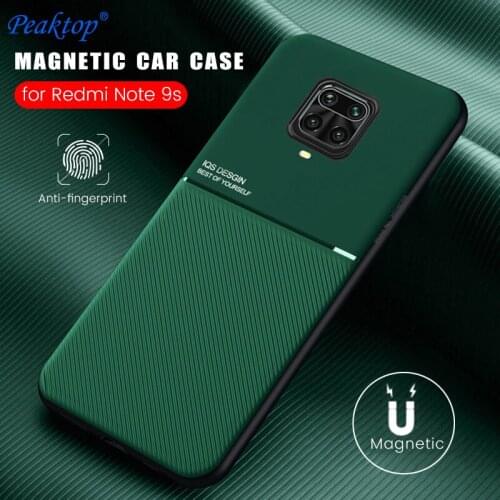 Note 9 s redmi note 9s case leather texture matte case for xiaomi redmi note9s protective shell cover magnet car holder coque