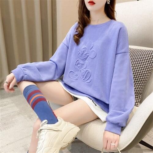 NEW 2021 Streetwear Womens Autumn Fashion Korean Style Sweatshirt Pullovers Long Sleeve Tops Clothes Sweat-Shirts Round Neck