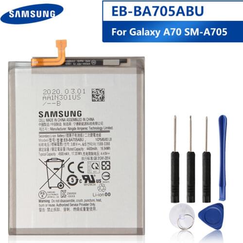 Original Replacement Phone Battery EB-BA705ABU For Samsung Galaxy A70 A705 SM-A705 Authentic Rechargeable Battery 4500mAh