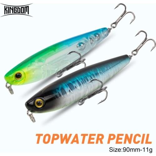 Kingdom Topwater Walking Dog Fishing Lures Floating Pencil 90mm 11g For Bass Carp Surface Wobblers Artificial Plastic Hard Baits