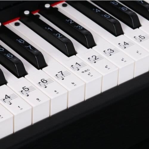 For keyboard instruments 54/61/88 keys Color musical note Rising tone and falling tone Piano keyboard transparent sticker