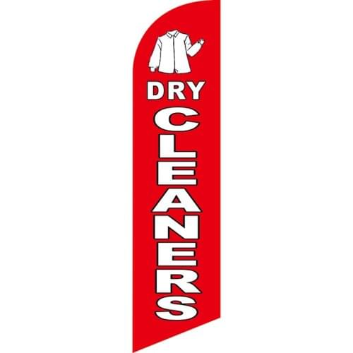 Factory Direct Sale Custom Dry Cleaners 110g Knitted Polyester Feather Flag Single Sided