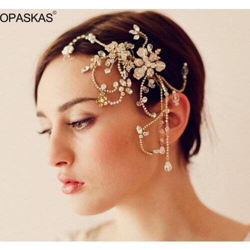 Luxury Wedding Hair Accessories For Bride Rhinestone Pearl Hairpins Handmade Floral Headdress Tiaras Elegant Women Gift PT