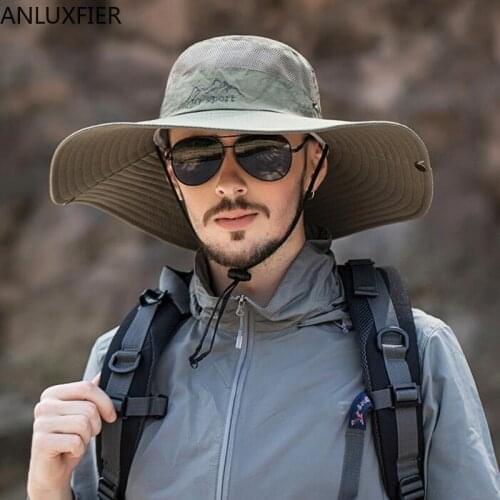 H7271 Summer Sunshade Sunhat Male Outdoor Sunscreen Hat Man Cool Breathable Anti-ultraviolet Sun Protection Fishing Climbing Cap
