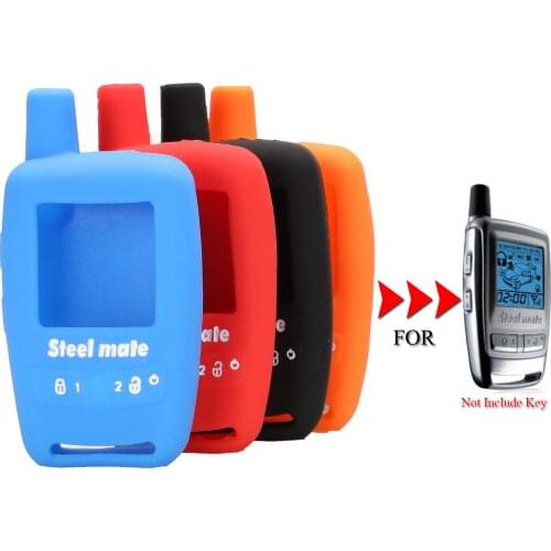 Kutery Silicone Rubber Car Key Cover Case For Steelmate BCM Iron General Red Bat LCD Definition Alarm Remote Protecor 4Buttons