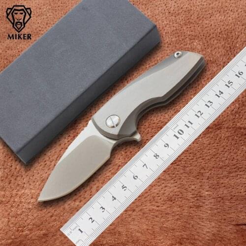 MIKER Malyshev Gnome folding knife pocket outdoor knife D2 stainless steel blade Ti handle Survival hunting tool free shipping