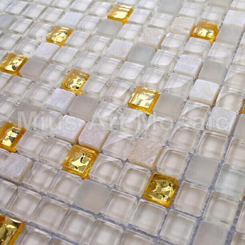 Pure gold glass mosaic Bisazaa tile stone tile